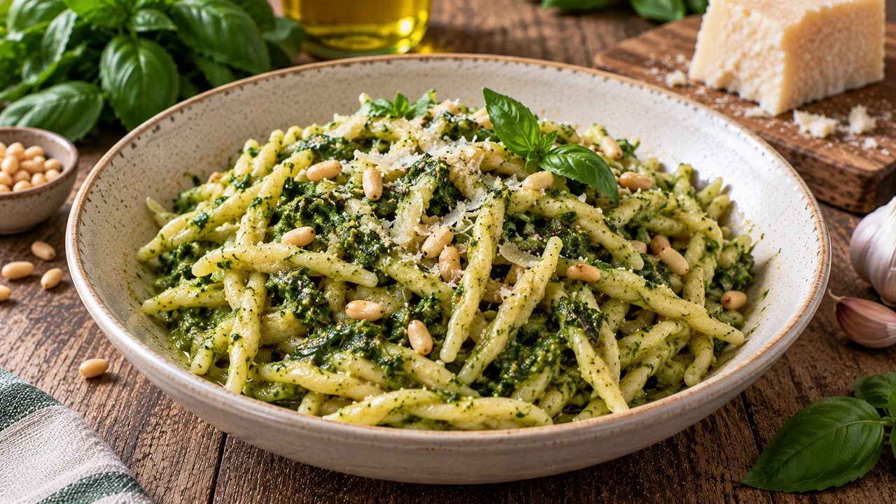 Trofie au pesto génois — photographie du plat